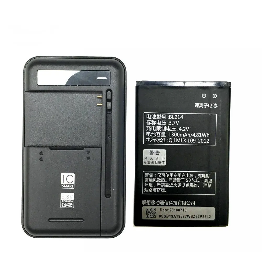 

1PCS Universal battery Charger + 1PCS 1300mAh BL214 Battery For Lenovo A300T A269I A208t A218t A269 A305E A316 A360E A316I