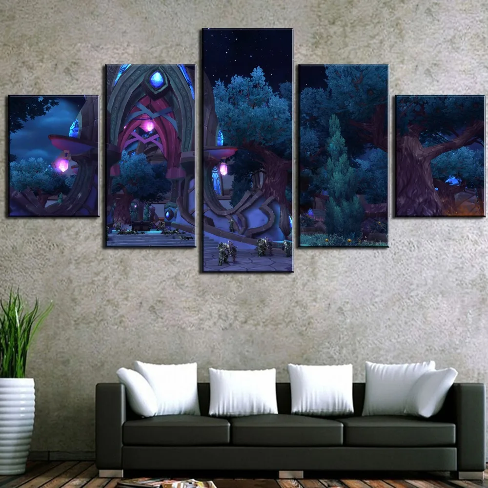 World War Battle DOTA Modern Game color Paintings Poster Wall Print color 5 Panel Home Decorations