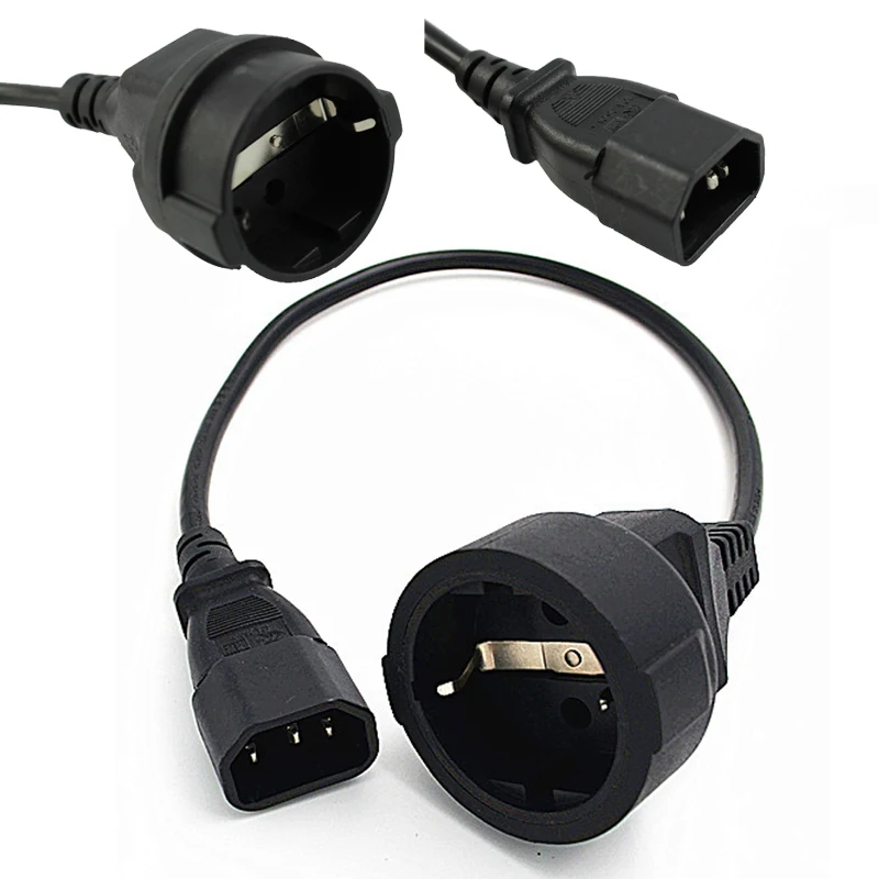 Buy IEC 320 C14 Male Plug to European Female Socket Power Cord C14 to EU SCHUKO