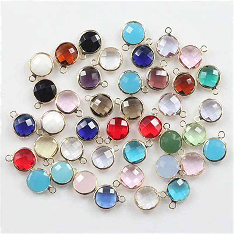 50pcs Fashion 10mm Mix Colors Crystal Beads Connector Charm Faceted