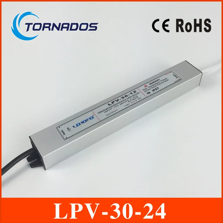 

30w LED constant voltage Waterproof power supply led driver output 24V 1.25A,(LPV-30-24 )