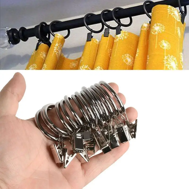 Stainless Iron Window Curtain Clips With Rings Curtain Hooksin Curtain