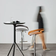 Модные барные стулья в стиле Луи креативные кожаные вращающиеся кресла с высокой ногой, подъемный стул, современный простой бытовой