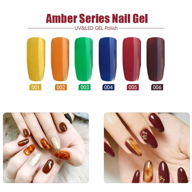 MIZHSE Amber Looks Светодиодный УФ Гель-лак для ногтей Цвет замачиваемый лак для Ногтей Сияющий УФ-гель-клей для ногтей длительный УФ-гель для ногтей