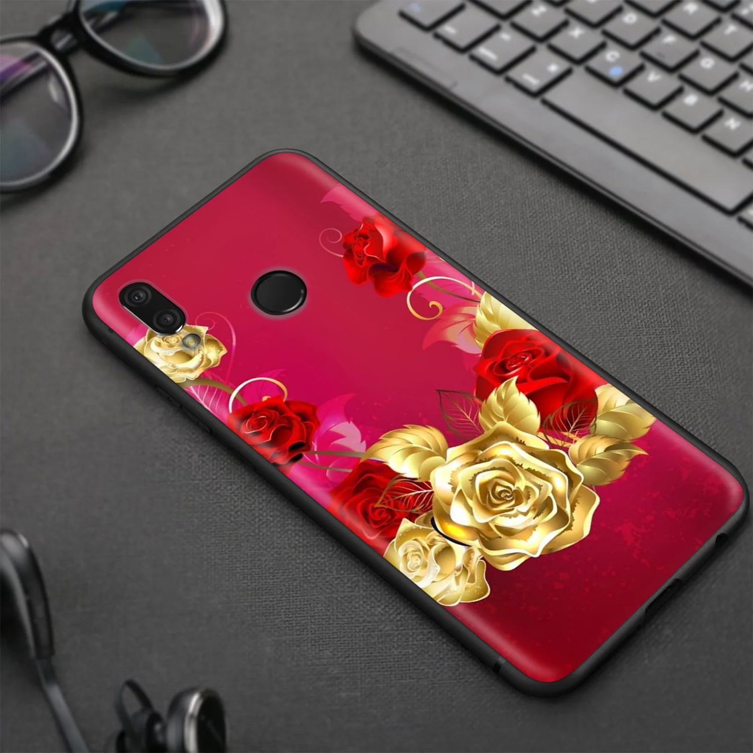 Чехол Lavaza с изображением розовых золотых роз для Huawei Honor 10 9 8 8x 8c 7x 7c 7a Note Nova 3 3i Lite Y9