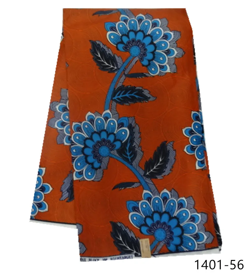 Новая африканская ткань из полиэстера с воском и вышивкой из Анкары полиэстер 6 ярдов для шитья одежды 1401-36