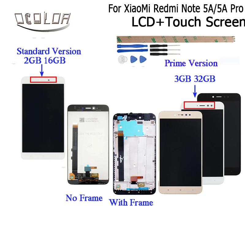 ocolor For XiaoMi redmi note 5A Pro LCD + Touch Screen +Frame Digitizer Assembly Replacement Hongmi | Мобильные телефоны и