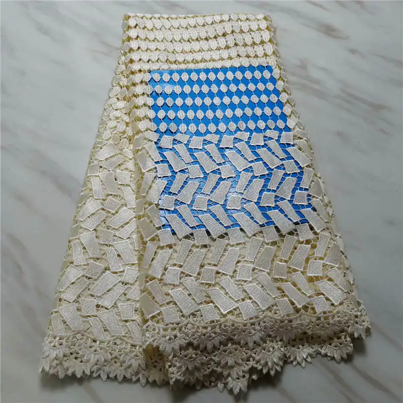 

PL!Embroidery Design African Lace Fabric 2019 High Quality Nigerian French Guipure Cord Lace fabric For Party Dress ! J41928