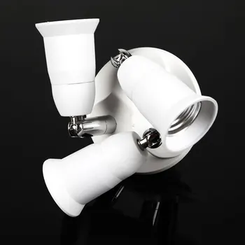 

3 in 1 E27 Socket SplitterLamp Base Adjustable Base Light Lamp Bulb Adapter Holder Socket Splitter 1 to None