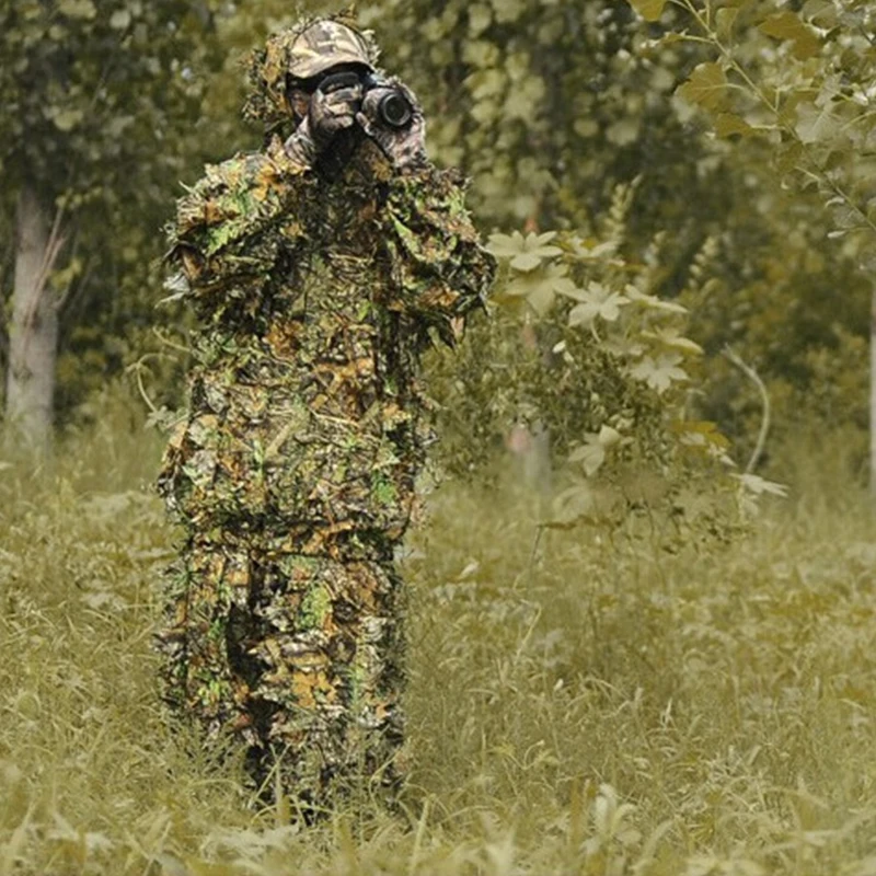 Одежда для охоты с 3D Кленовым листом Bionic Ghillie Костюмы Yowie Sniper Birdwatch страйкбол