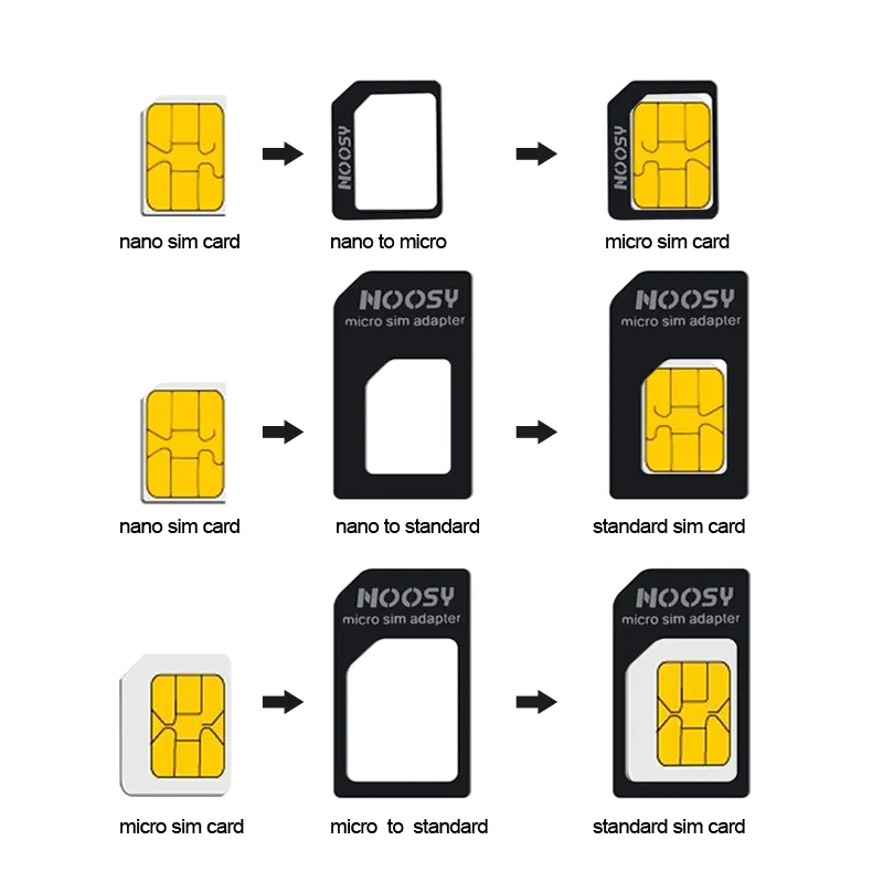 4 in 1 Nano SIM Card Micro SIM Adapters Standard SIM Card Adapter Eject Pin For