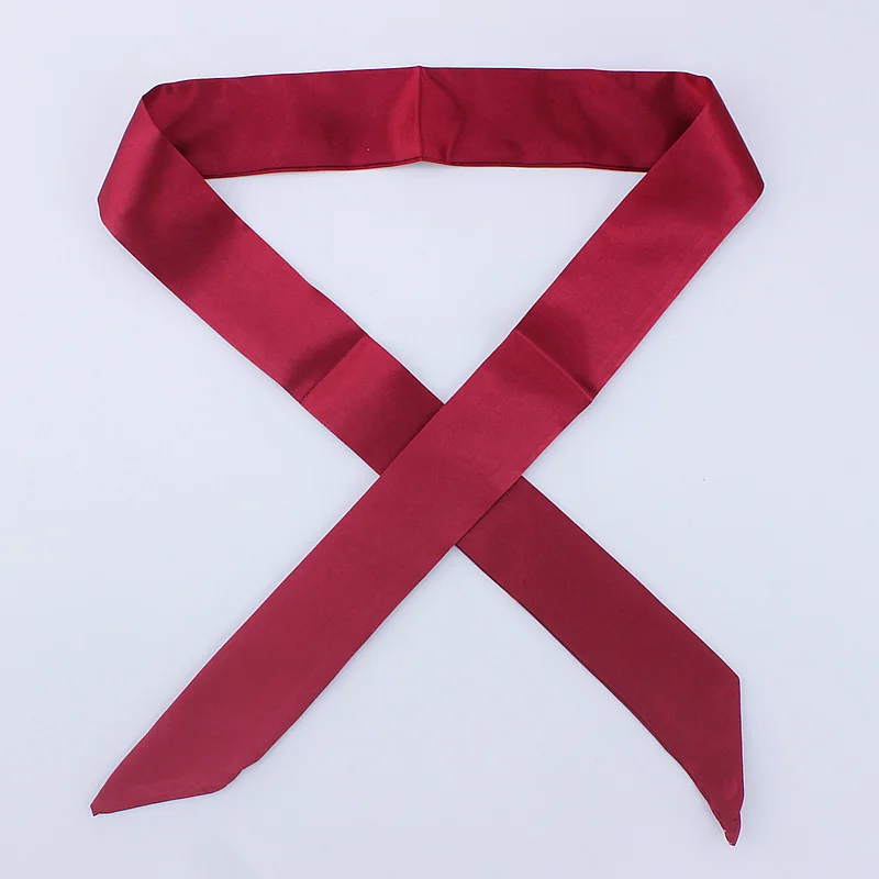 D88 Wine red 30 цветов, женский шарф, модный однотонный шарф, узкая маленькая лента на голову, шарф с ручкой для волос, роскошный брендовый декоративный галстук - Цвет: D88 Wine red
