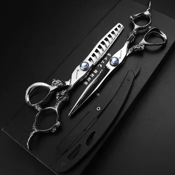 

Barber professional scissors 6 inch high-end salon Japan 440c barber shop haircut thinning scissors hairdressing scissors