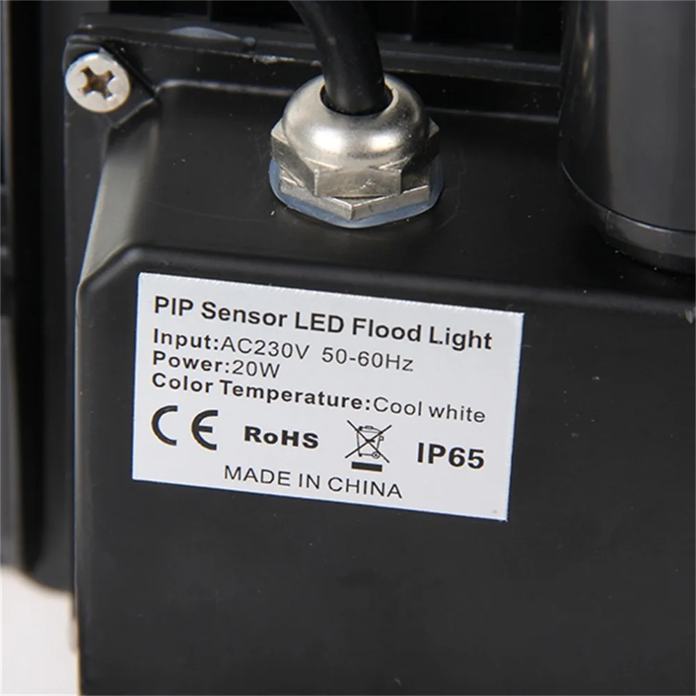 Высокая светоотдача 10/20W Светодиодный прожектор безопасности PIR Сенсор движения за пределами прожектор IP65