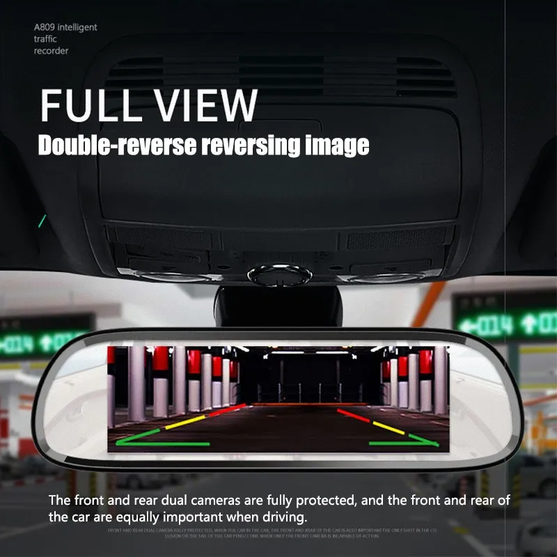 Видеорегистратор с двойным объективом зеркало заднего вида Full HD 1080P ночное видение Bluetooth Интеллектуальная навигация электронная собака