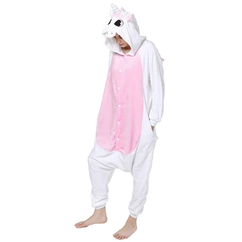

Autumn 2018 Unicorn conjoined pajamas Women Unicorn Overall Onesie Men Cartoon Stich Pyjama Cosplay Sleepwear Kigurumi Licorne