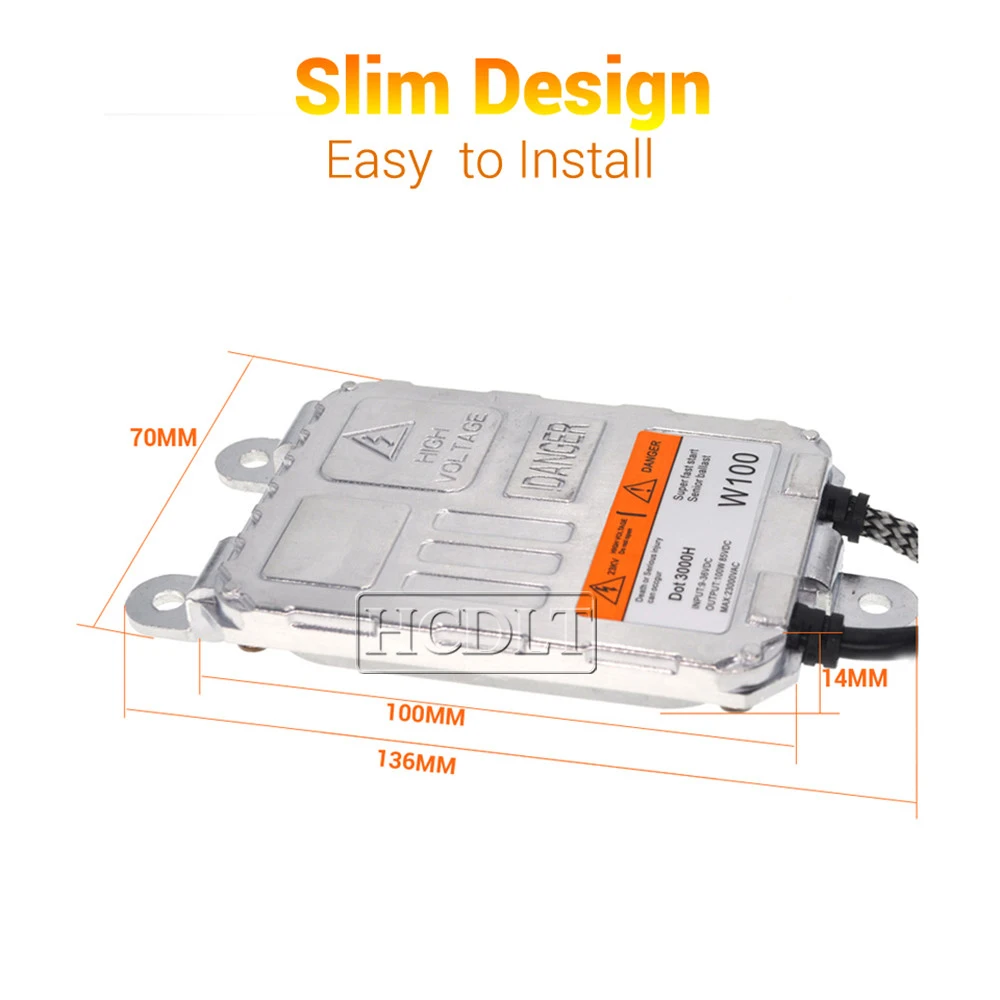 HCDLT High Power Universal 12V 24V 100W HID Ballast Block Ignition For Car Headlight Lamp Xenon H7 H1 H3 9005 HB4 H8 H11 HID Kit (5)