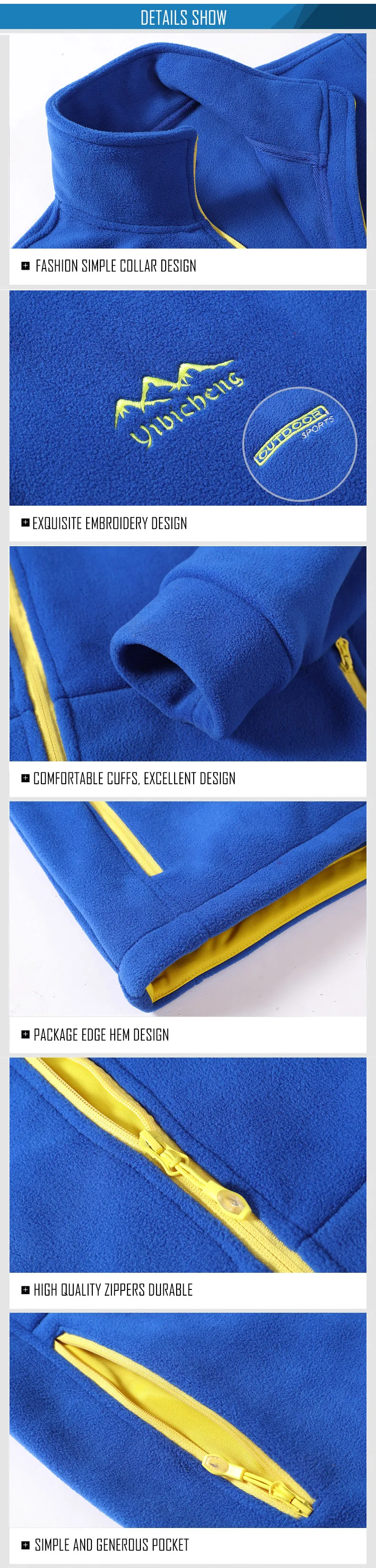YDDK-16227 men and women Couple outdoor warm fleece clothes (5)