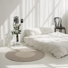 Скандинавские волокна веревки ручного плетения круглый ковер абсорбирующий для гостиной спальни ковер ручной работы машинная стирка домашний декоративный коврик