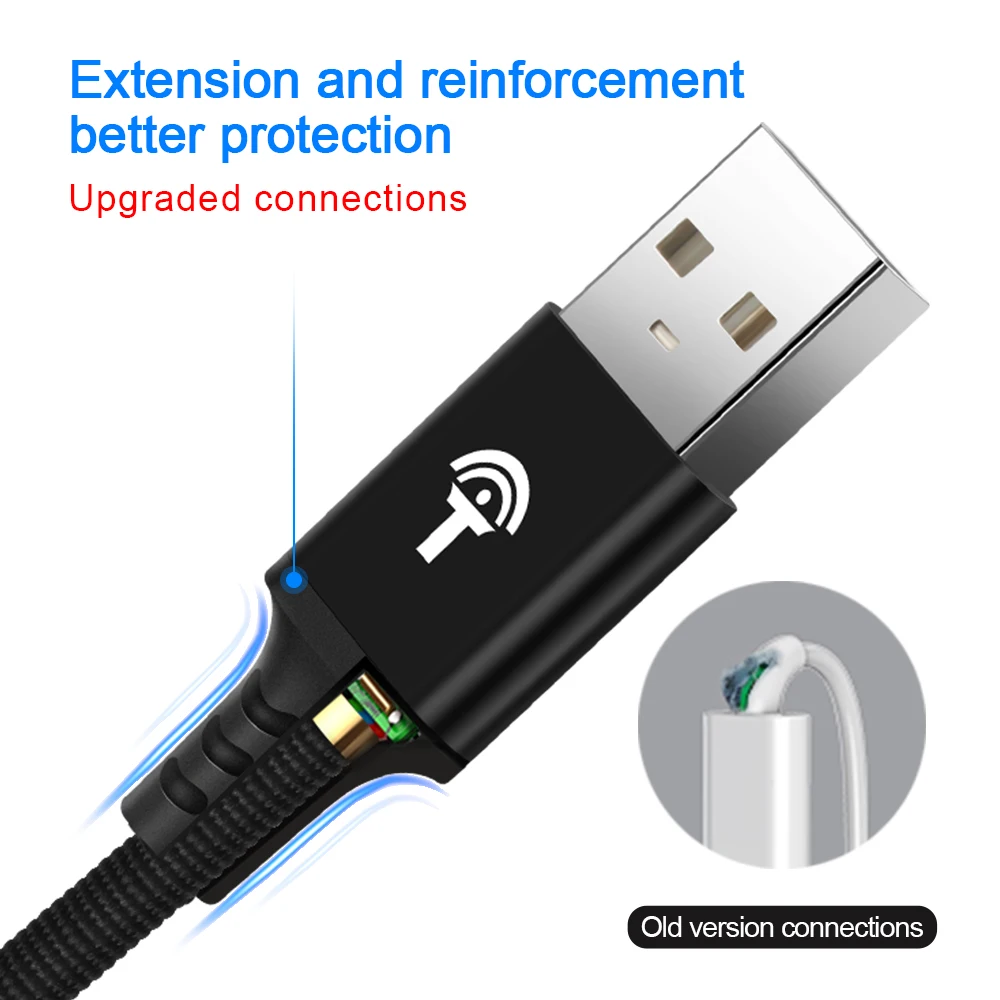 Кабель Micro USB Rocketek Type C для быстрой зарядки мобильного телефона Samsung Galaxy S9 S8 Plus xiaomi