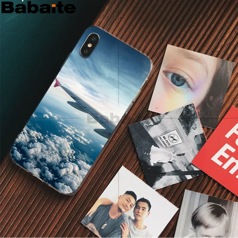 Babaite, чехол для телефона с рисунком самолета, самолета, полета, путешествий, облачной печати, для Apple iPhone 8, 7, 6, 6S Plus, X, XS, max, 5, 5S, SE, XR - Цвет: 6