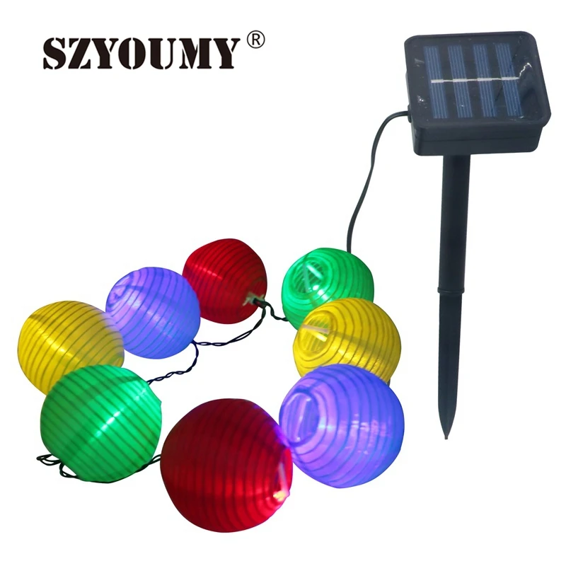 

SZYOUMY 4.8M 20 LEDS 6M 30 LEDS Garden Coloured Solar String LED Hanging Lantern Lights For Christmas New Year Decoration Hot