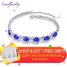 Браслет для женщин роскошный натуральный синий браслет с танзанитом цельный 18Kt Белое золото Потрясающие бриллиантовые Свадебные ювелирные изделия Рождественский подарок