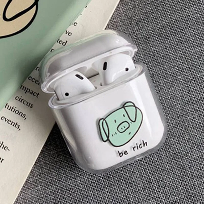Silicone Airpods Wireless Cut Pig Print Earphone Charging Case Wireless Bluetooth Headset Protective Sleeve Cover Earphones Box