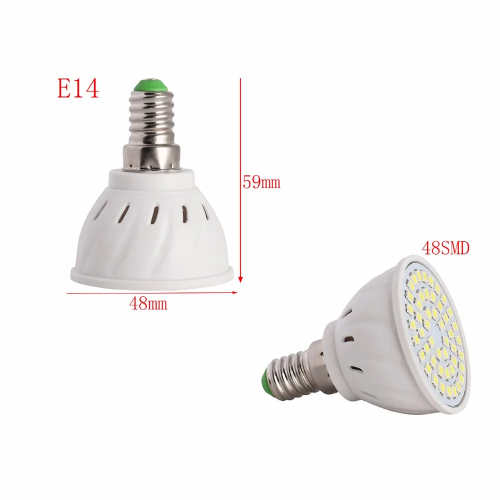 1 шт. E27 E14 MR16 GU10 лампада светодиодный лампы AC110 220 Bombillas Светодиодный светильник прожектор 48 Светодиодный 2835 Светодиодный светильник AC/DC 12 V 5 Вт теплый белый/холодный белый