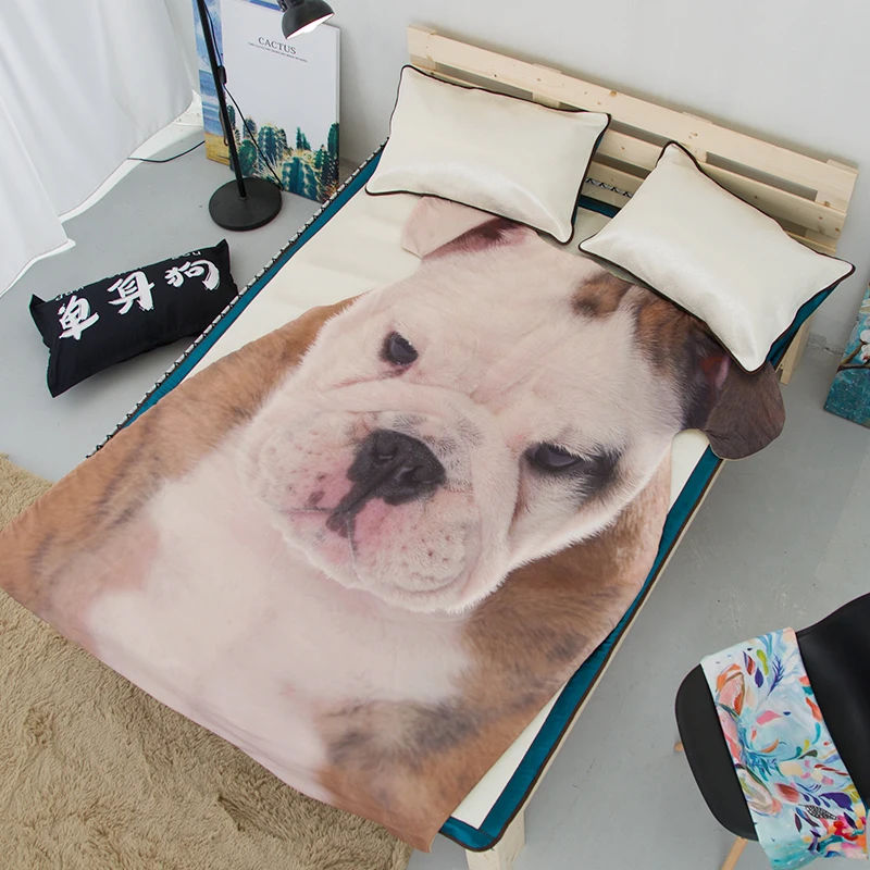 

Unique Irregular Animal-Shaped 3D Dog Cat Tiger Wolf Printed Quilted Summer Air Conditioning Thin Quilt for Children or Adults