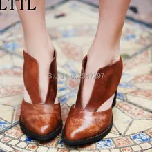 Newest both side cut out women ankle boots pointed toe women’s shoes high heels slip on motorcycle boots drop shipping