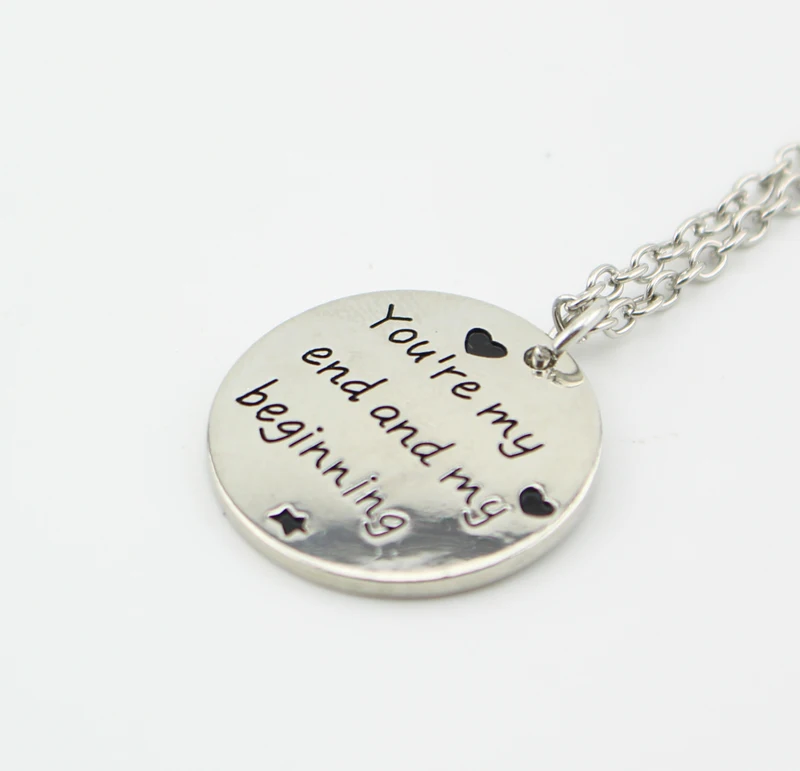 Ожерелье с подвеской You Are my end and Start серебряное круглое колье женское ювелирное