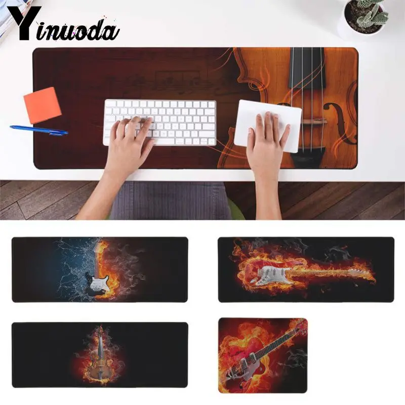 

Yinuoda Your Own Mats fire in flames guitars Game Player desk laptop Mouse Mat DIY Design Pattern Computer gaming Mouse pad