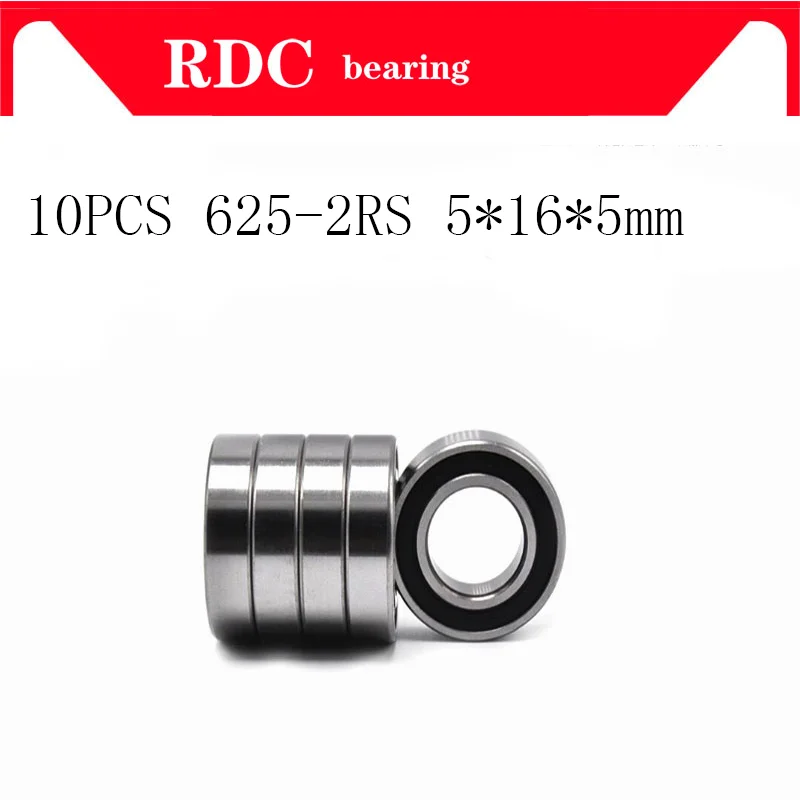 

10PCS ABEC-5 625 2RS 625RS 625-2RS 625 RS 5*16*5 mm Miniature Rubber sealed High quality Deep Groove Ball Bearing