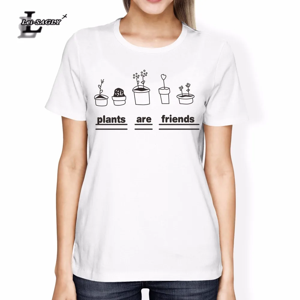 Lei-SAGLY растения друзья с буквенным принтом женская футболка супер мягкая унисекс по всему миру корабль веганская рубашка деревья Футболка