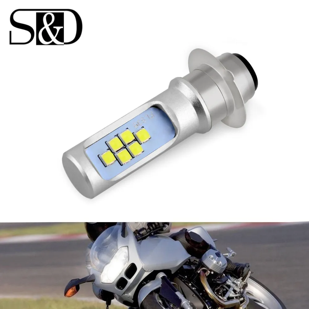 P15D светодиодные лампы для мотоциклетных фар 12SMD 1200LM Hi low Противотуманные фары DRL