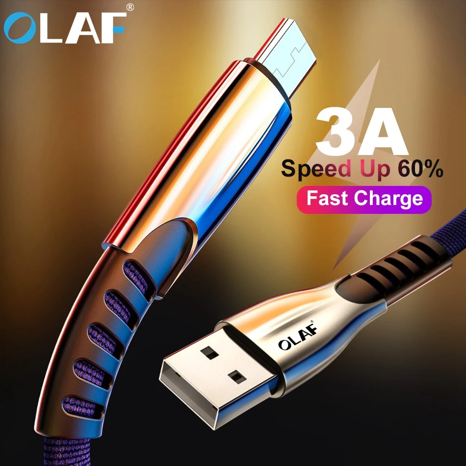 

Olaf Micro USB Cable 3.0A Fast Charging Micro usb Charger Cable For Samsung S7 S6 J7 Xiaomi Redmi Note 5 4 Android Phone Cables