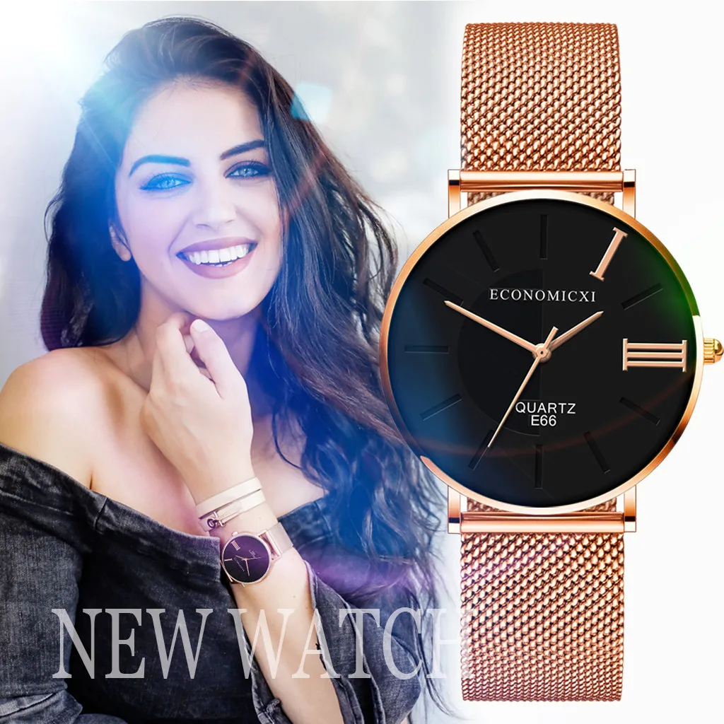 

reloj mujer Women's Watches Luxury Rose Gold Ultra Thin Quartz Lady Wrist Watch bayan kol saati zegarek damski relogio #10