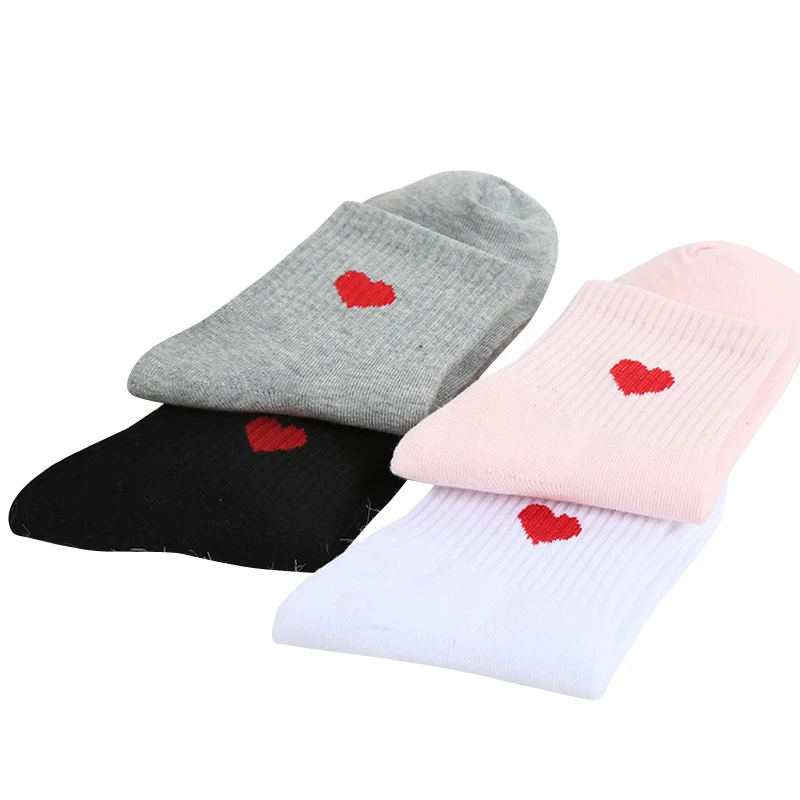 Ladies Socks Breathable Sweat Absorb Woman Love Pattern Socks Fashion