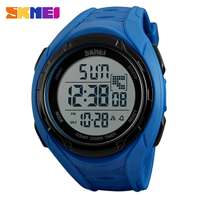 SKMEI 1313, Многофункциональные цифровые часы с обратным отсчетом, хронограф, будильник, водонепроницаемые наручные часы, модные мужские часы, Relogio Masculino - Цвет: blue