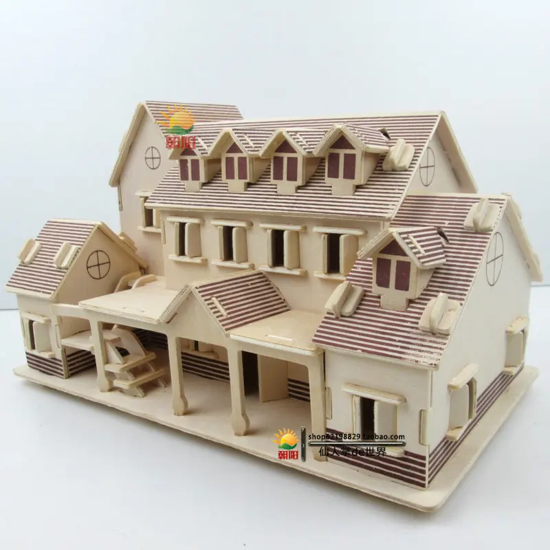 Bâtiments 3D Puzzle en bois maison enfants jouet de Construction pour  cadeau