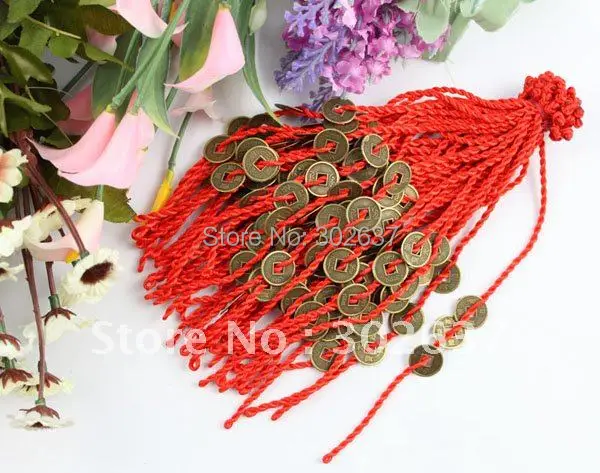 24 шт. китайские монеты красный Лаки Браслеты#22114