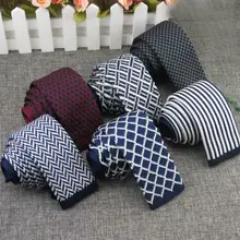 1 шт./партия) несколько сапфировых геометрических сеток узких nektie Мода Досуг темно-синий вязаный галстук