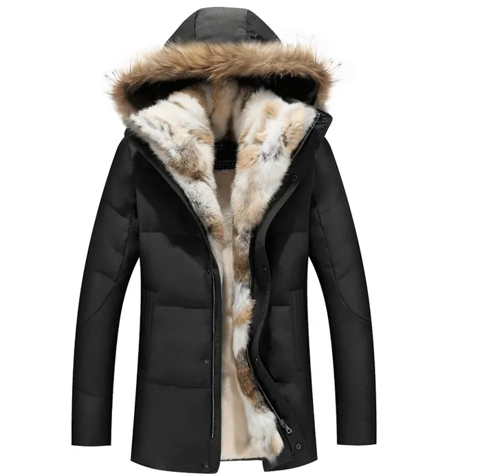 Real Fur Coat Mens Down Jacket Winter Parkas Couple
