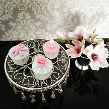 Модные с серебряным покрытием кристалл торт стенд послеобеденный чай, закуски стойки торт поддон десерт украшая инструменты