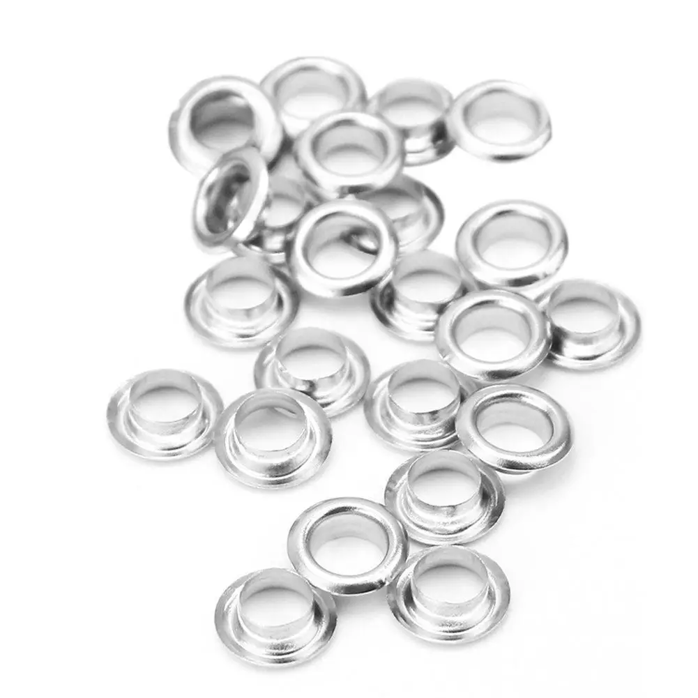 

200Pcs Silver Tone Metal 8mm Garment Eyelet Ilhoses Scrapbooking DIY Embelishment Eyelet DIY Clothes Apparel Sewing