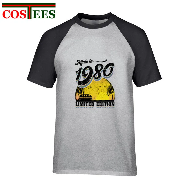 Винтажный дизайн Сделано в 1980 все оригинальные запчасти Футболка camiseta hombre