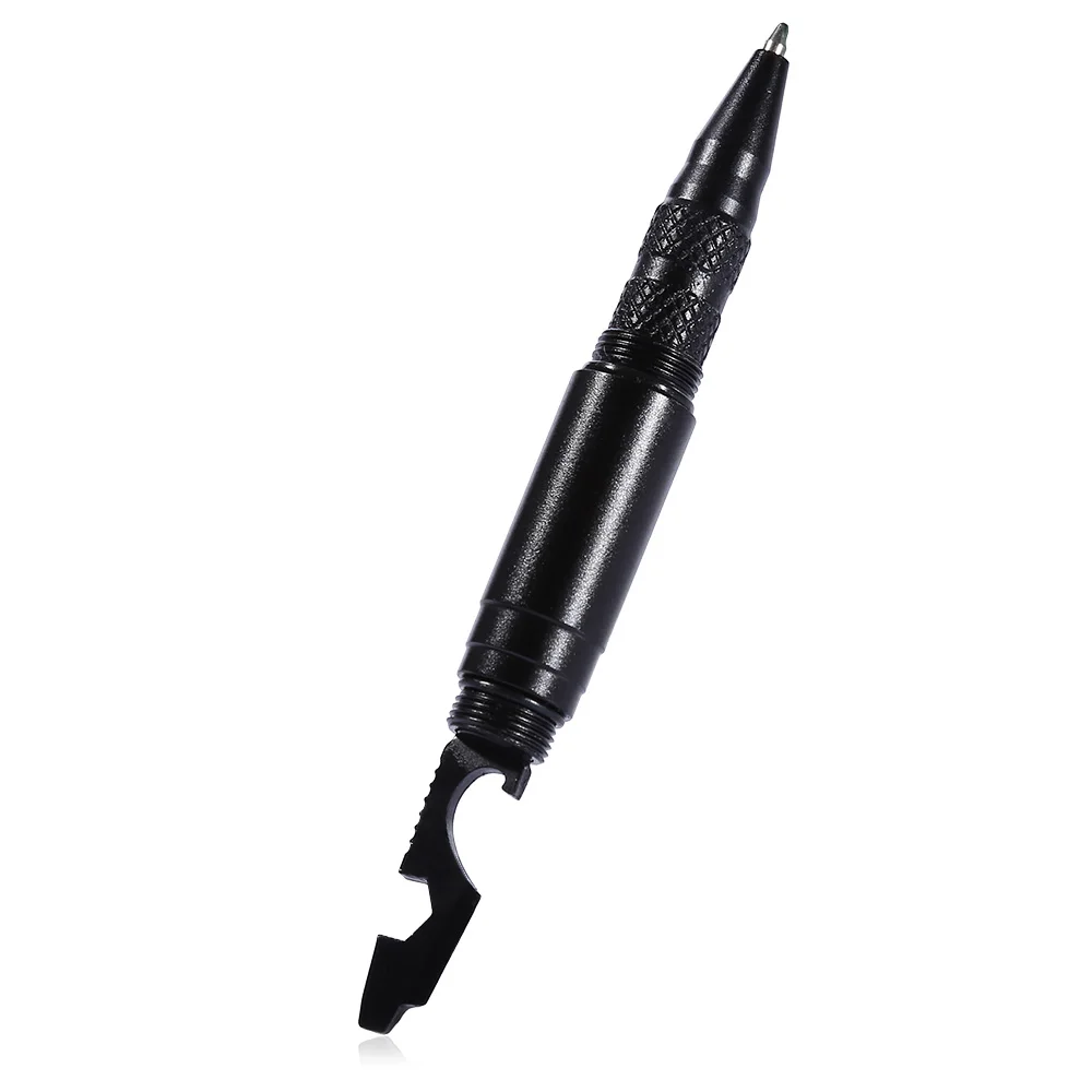 Laix B007.2 многофункциональная тактическая ручка, инструмент для повседневного использования, шариковая ручка для письма, светодиодный фонарик, аварийный стеклянный выключатель, Самозащита - Цвет: Черный