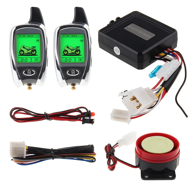 

Easyguard quality two way motorbike scooter alarm system with tilt sensor auto start arm reminding shock alarm dc12v