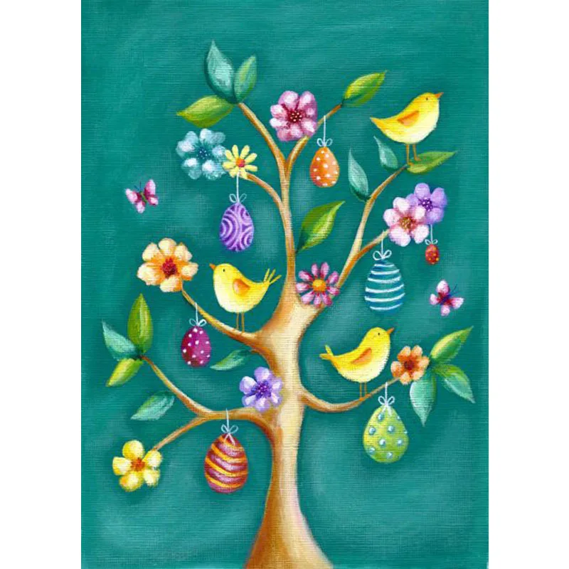 

5D Diy Diamond Painting Easter Eggs Tree Bird Diamond Mosaic Product Cartoon Handicraft Full Diamond Embroidery Easter Gift